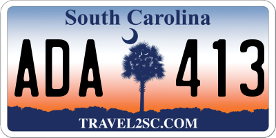 SC license plate ADA413