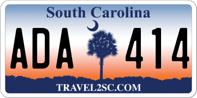 SC license plate ADA414