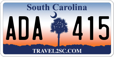 SC license plate ADA415