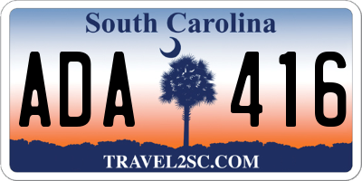 SC license plate ADA416