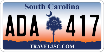 SC license plate ADA417