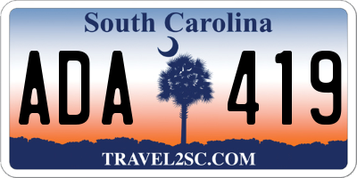 SC license plate ADA419