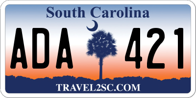 SC license plate ADA421