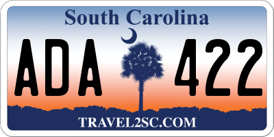 SC license plate ADA422