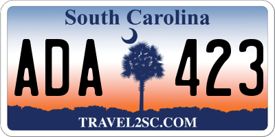 SC license plate ADA423