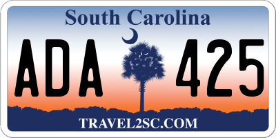 SC license plate ADA425