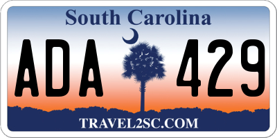 SC license plate ADA429