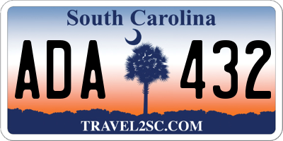 SC license plate ADA432