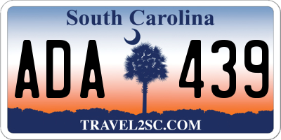 SC license plate ADA439