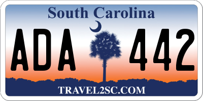 SC license plate ADA442