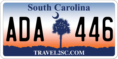 SC license plate ADA446