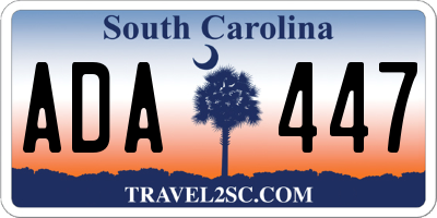 SC license plate ADA447