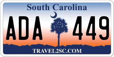 SC license plate ADA449