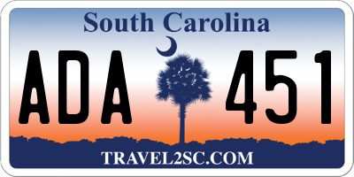 SC license plate ADA451