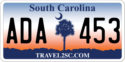 SC license plate ADA453