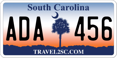 SC license plate ADA456