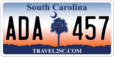 SC license plate ADA457