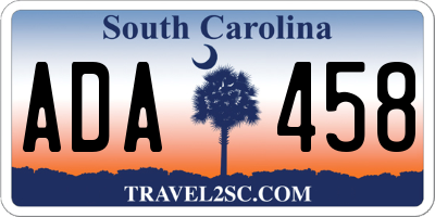 SC license plate ADA458