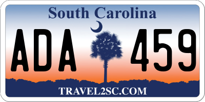 SC license plate ADA459