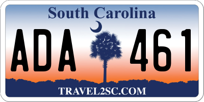 SC license plate ADA461
