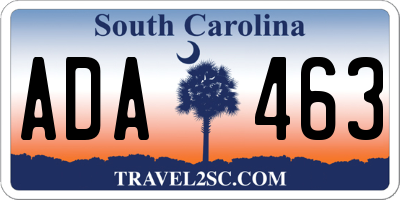 SC license plate ADA463