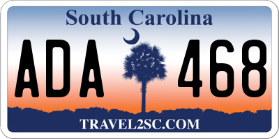 SC license plate ADA468