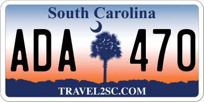SC license plate ADA470