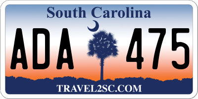 SC license plate ADA475