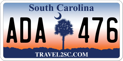 SC license plate ADA476