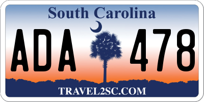 SC license plate ADA478