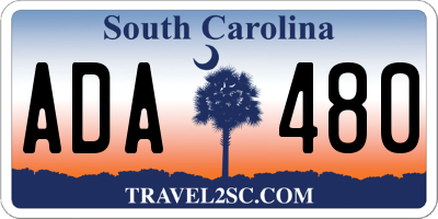 SC license plate ADA480