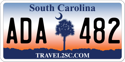 SC license plate ADA482