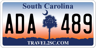 SC license plate ADA489