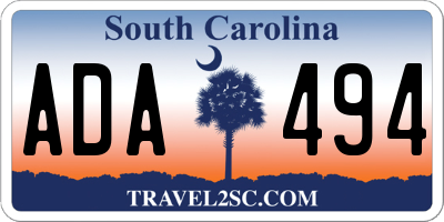 SC license plate ADA494
