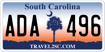 SC license plate ADA496