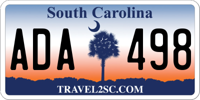 SC license plate ADA498