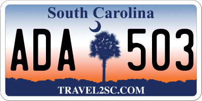 SC license plate ADA503