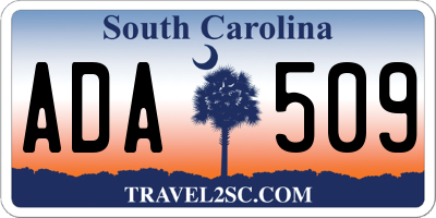 SC license plate ADA509