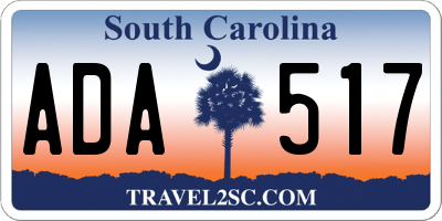 SC license plate ADA517
