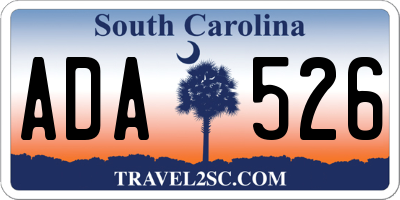 SC license plate ADA526