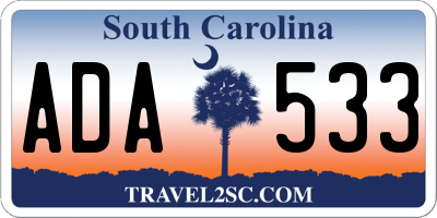 SC license plate ADA533