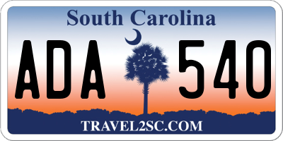 SC license plate ADA540