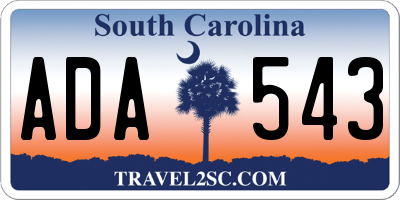 SC license plate ADA543
