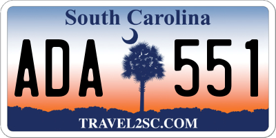 SC license plate ADA551