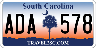 SC license plate ADA578
