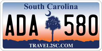 SC license plate ADA580