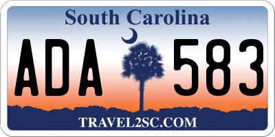 SC license plate ADA583