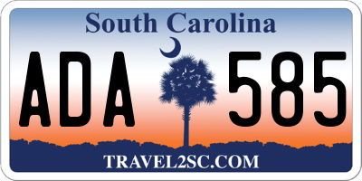 SC license plate ADA585
