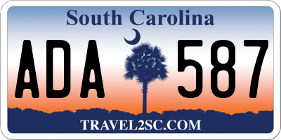 SC license plate ADA587