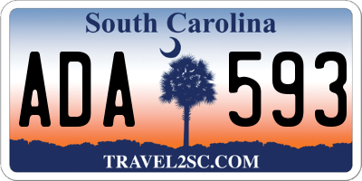 SC license plate ADA593